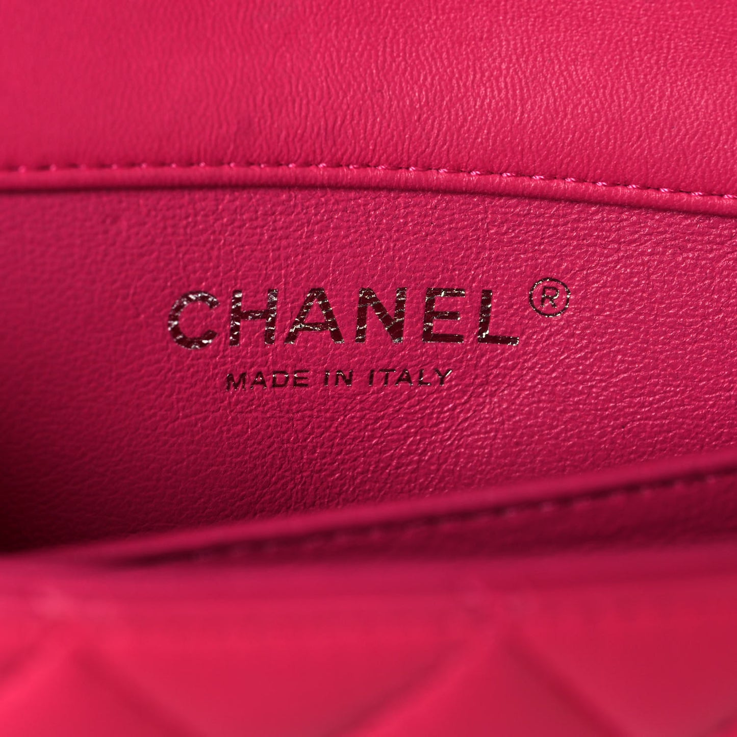 Lambskin Quilted Extra Mini Rectangular Flap Pink