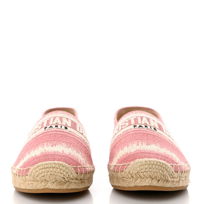 Christian Dior Cotton D-Stripes Embroidered Granville 15mm Espadrilles 39.5 Deep Nude 2 of 9