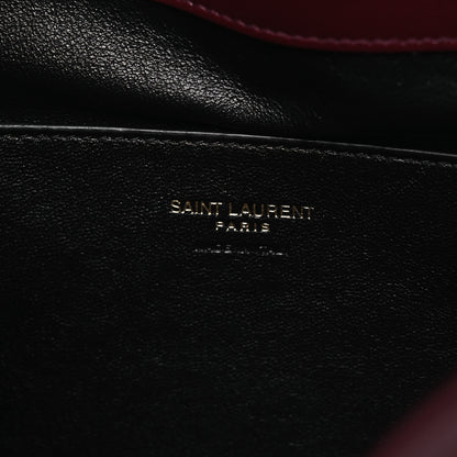 Saint Laurent Lambskin Large Cassandre Envelope Pouch Dark Ruby 6 of 12