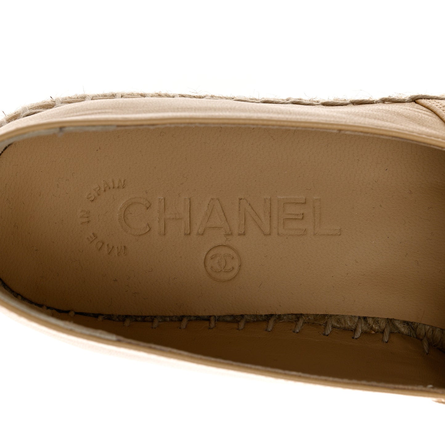 Lambskin CC Espadrilles 37 Beige Black