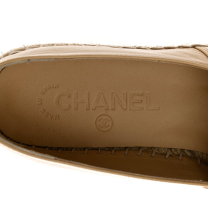 Chanel Lambskin CC Espadrilles 37 Beige Black 7 of 8