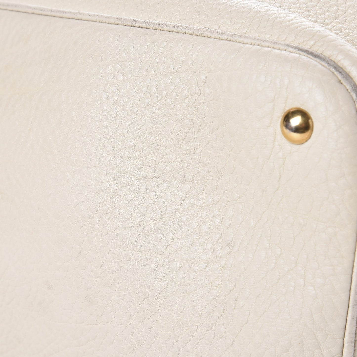 Pebbled Calfskin Twill Medium Top Handle Satchel White