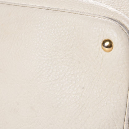 Gucci Pebbled Calfskin Twill Medium Top Handle Satchel White 18 of 19
