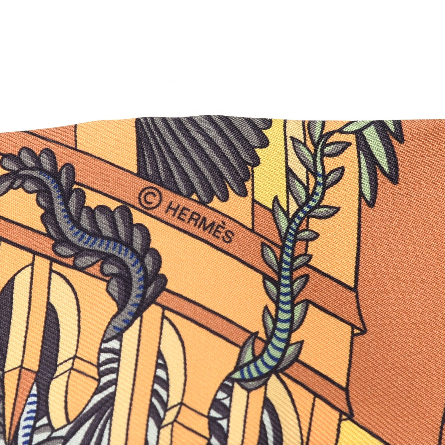 Hermes Silk Animapolis Plumetis Twilly 3 of 4