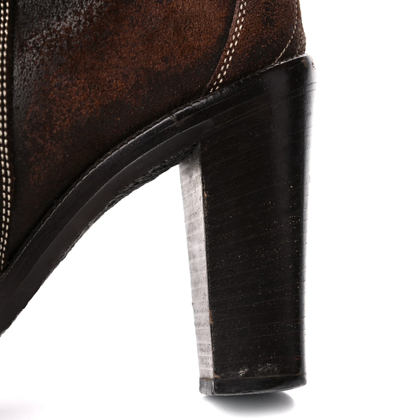 Suede Cowboy Knee High Tall Boots 36.5 Brown