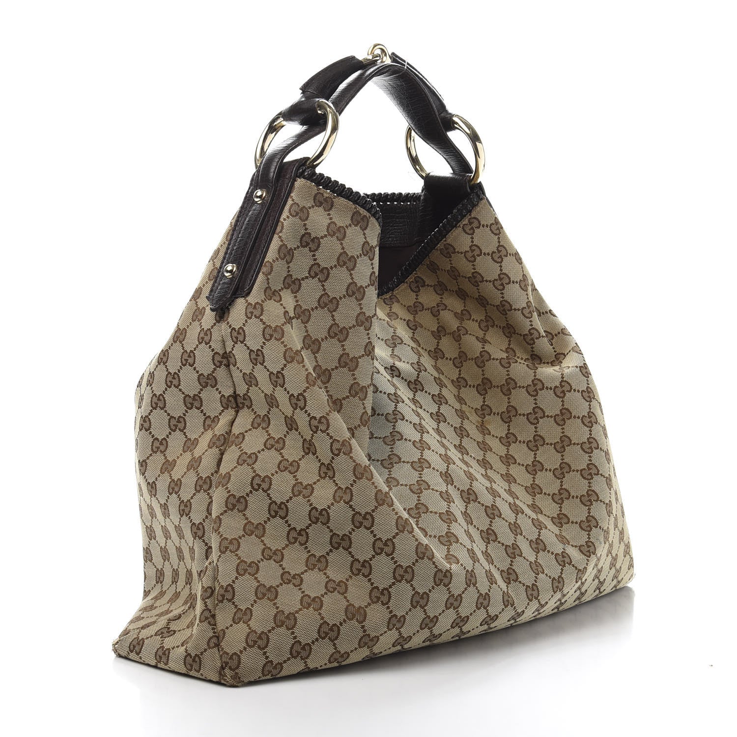 Gucci Monogram Large Horsebit Chain Hobo Dark Brown 3 of 17