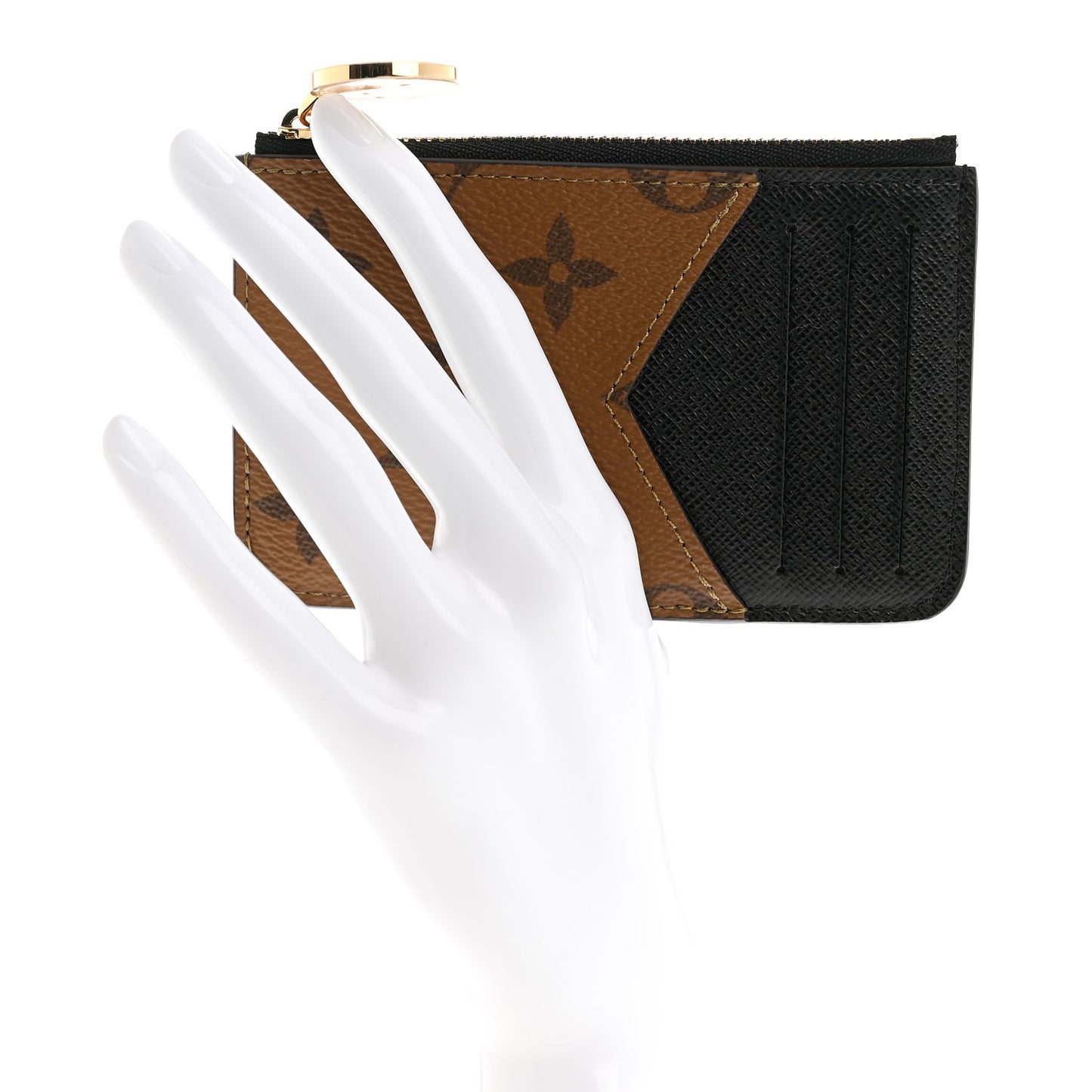Reverse Monogram Zipped Romy Card Holder