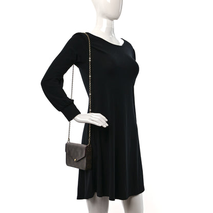 Louis Vuitton Monogram Pochette Felicie Chain Wallet Fuchsia 2 of 10