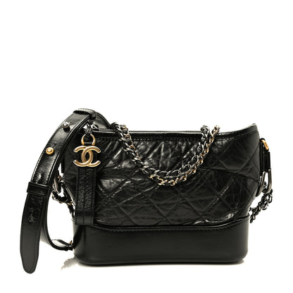 Chanel Aged Calfskin Quilted Small Gabrielle Hobo Black 1 of 10