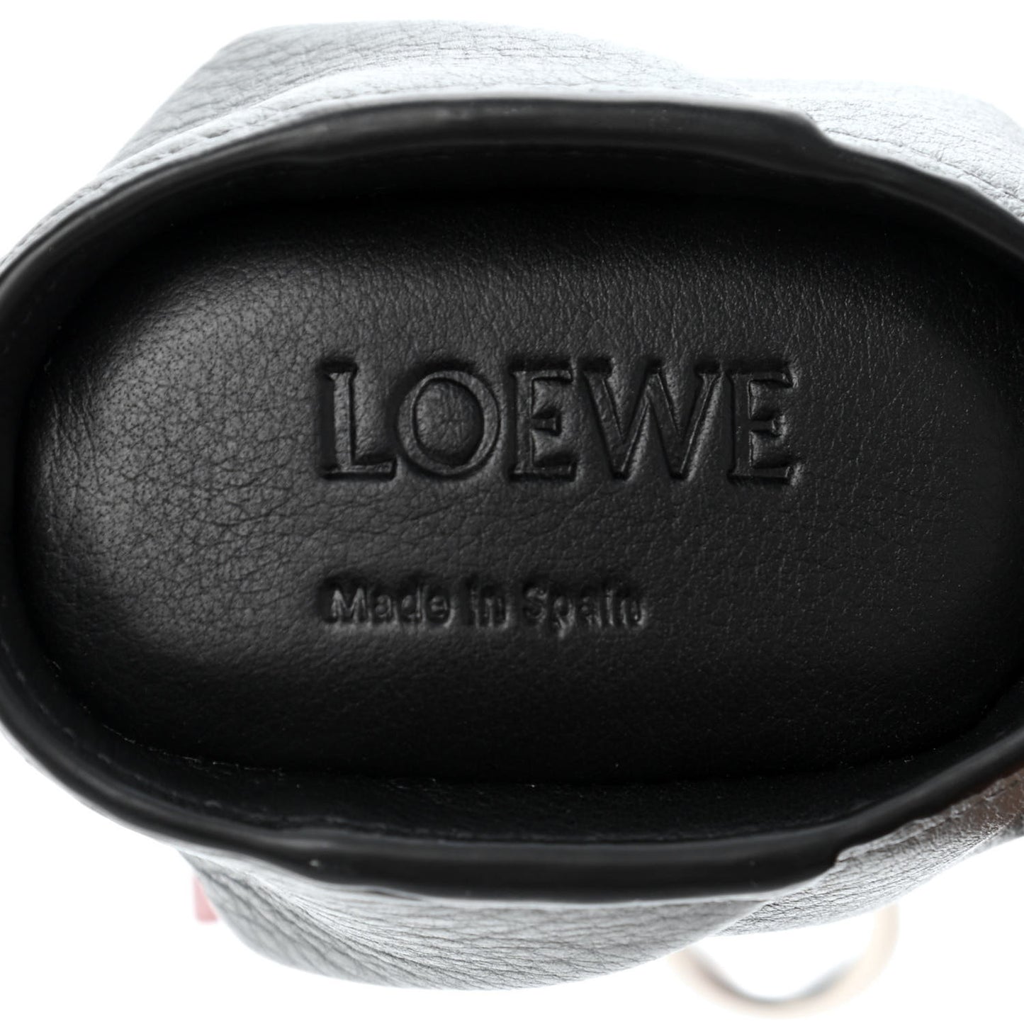 Calfskin Mouse Coin Pouch Bag Charm Key Holder Gunmetal