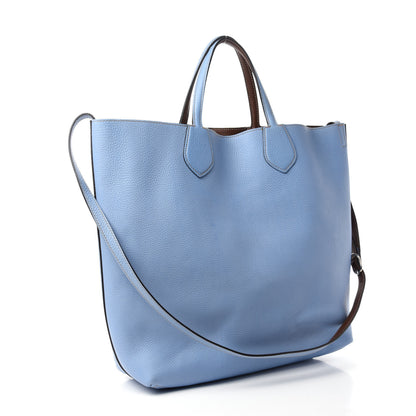 Gucci Cellarius Calfskin Bi-Color Medium Ramble Reversible Tote Nut Brown Mineral Blue 3 of 25