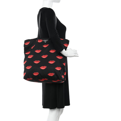 Prada Tessuto Nylon Lips Tote Black 2 of 10