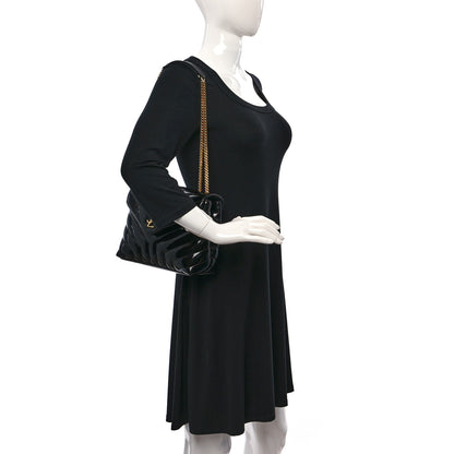Saint Laurent Patent Y Quilted Monogram Small Loulou Chain Satchel Black 2 of 9