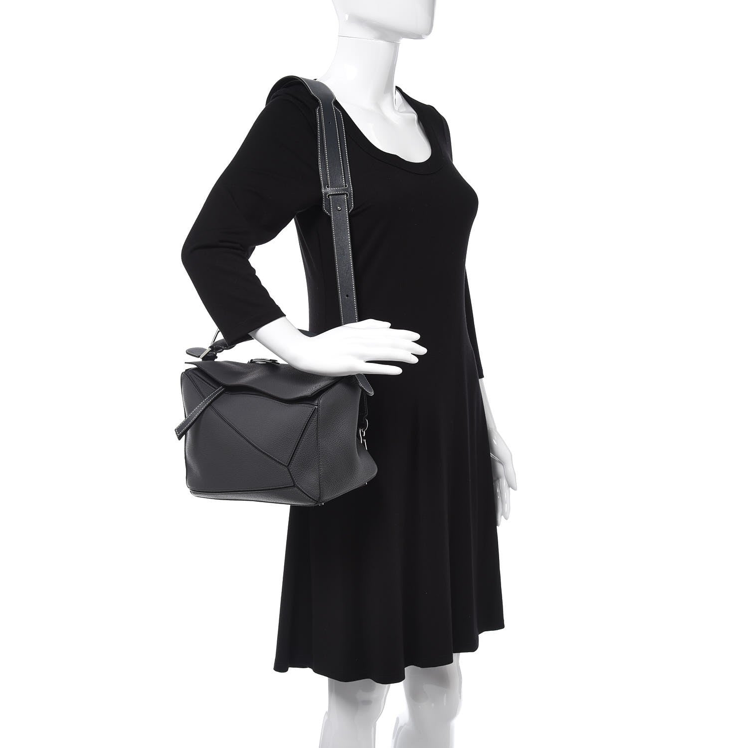 Loewe Calfskin Puzzle Bag Grey 2 of 9
