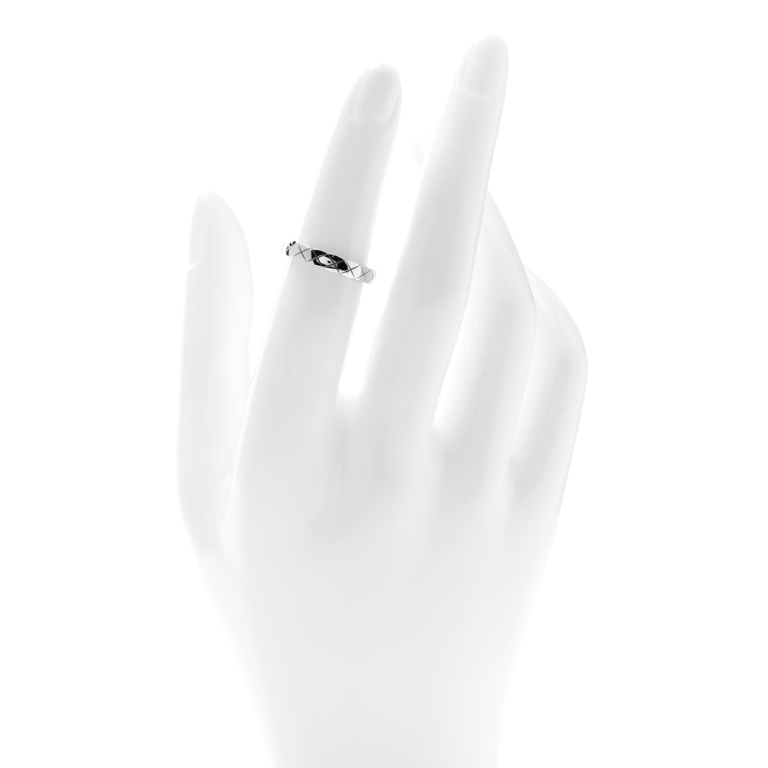 Chanel 18K White Gold Mini Coco Crush Ring 49 5 2 of 6