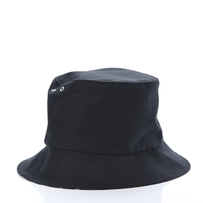 Christian Dior Polyester Cotton Oblique Teddy-D Brim Bucket Hat 58 Black 4 of 7