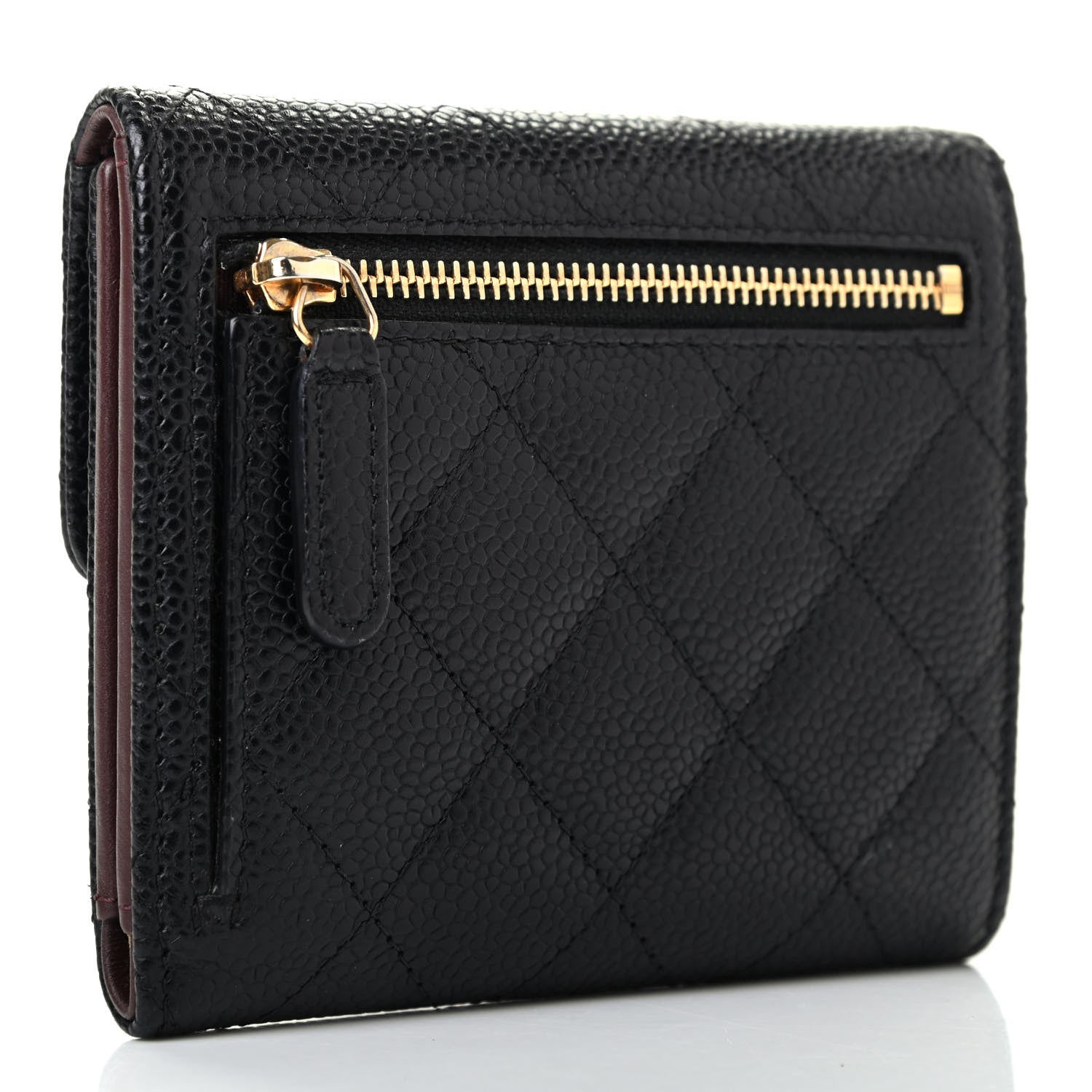 Chanel Caviar Quilted Compact Flap Wallet Black 3 of 8