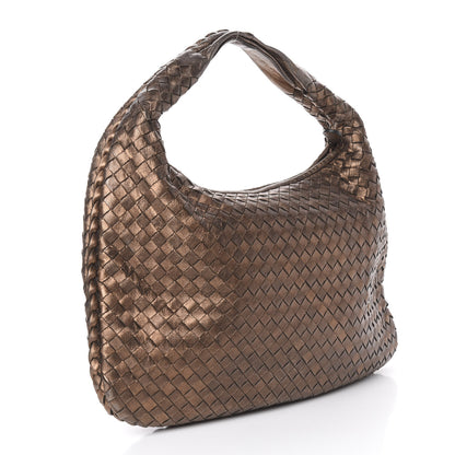 Bottega Veneta Metallic Nappa Intrecciato Medium Veneta Hobo Copper 3 of 9