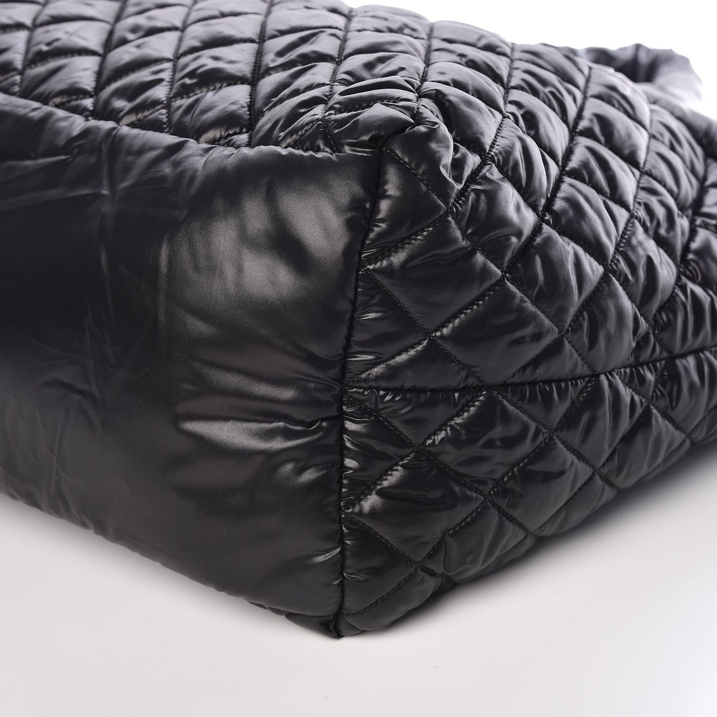 Nylon Quilted Large Coco Cocoon Tote Black