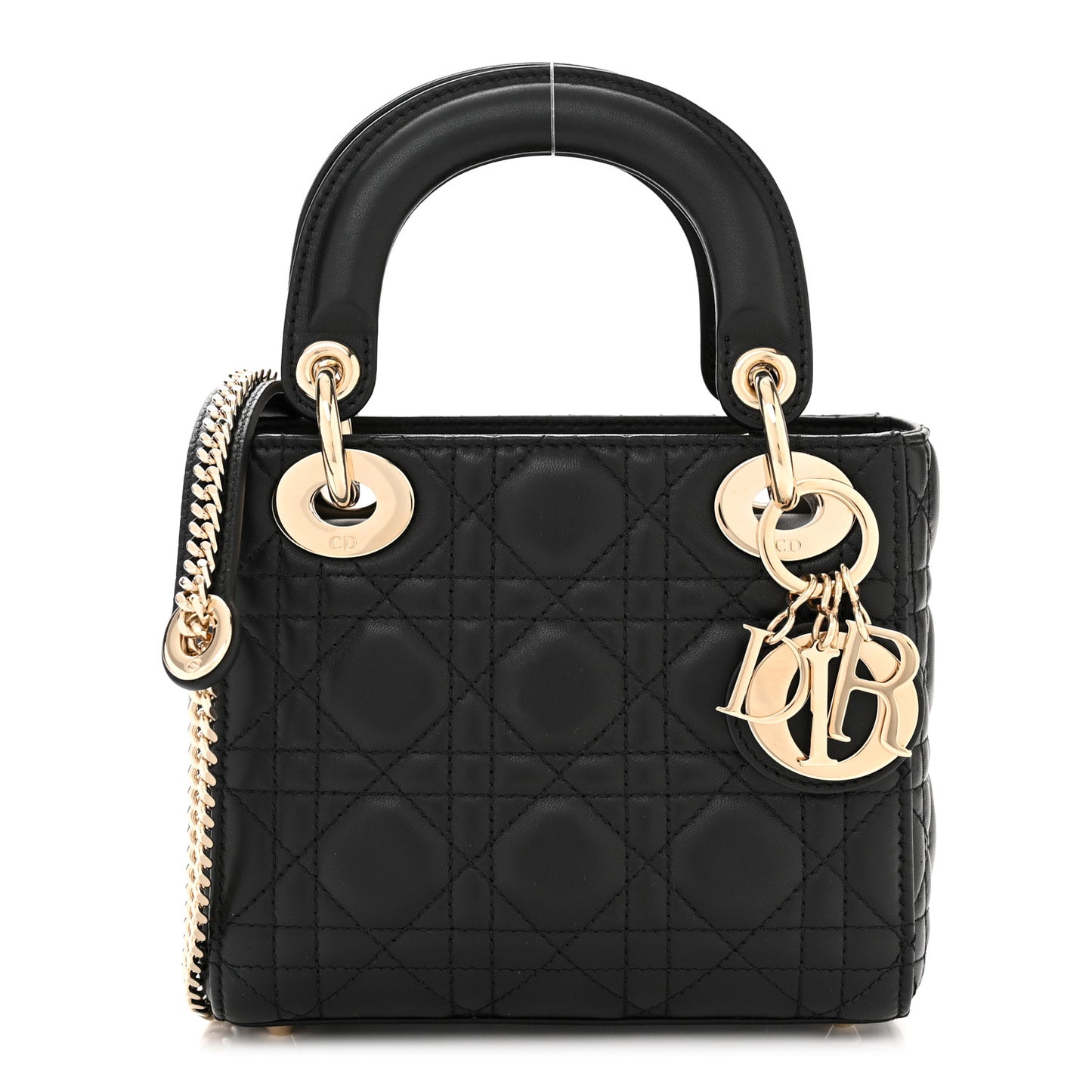 Lambskin Cannage Mini Lady Dior Black