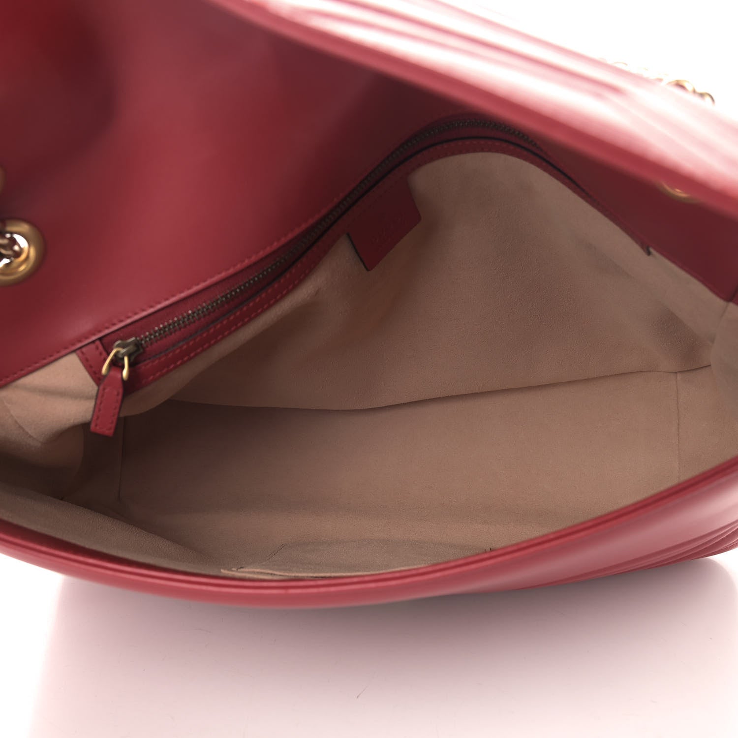 Gucci Calfskin Matelasse Large GG Marmont Shoulder Bag Hibiscus Red 4 of 9