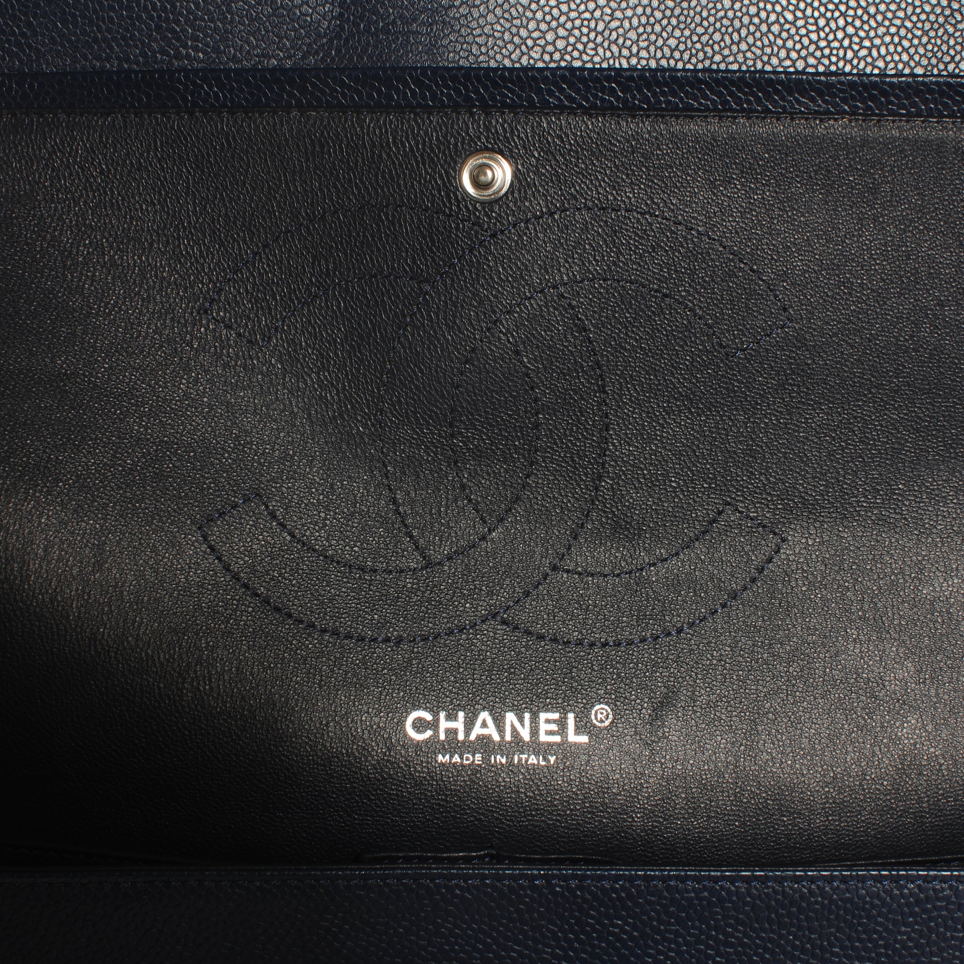 Chanel Caviar Jumbo Double Flap Navy Blue 7 of 10