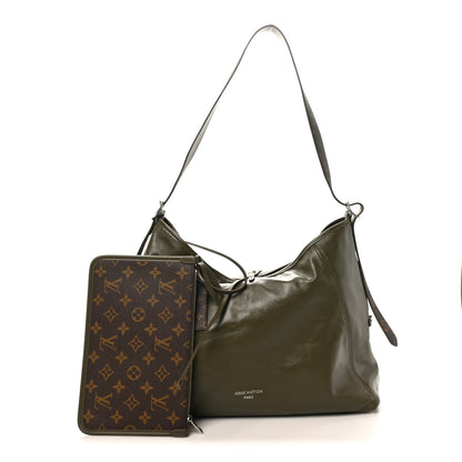 Louis Vuitton Lambskin CarryAll Vibe MM Dark Kaki 3 of 10