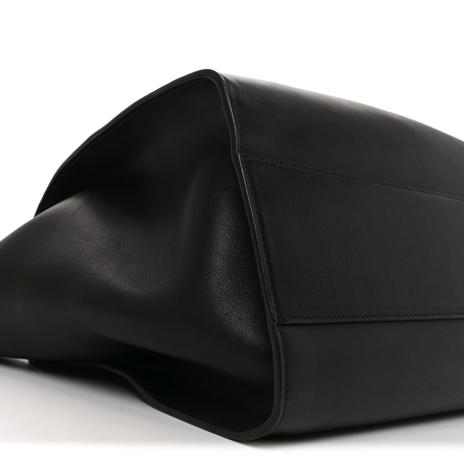 The Row Polished Saddle Calfskin Marlo 17 Tote Bag Black 8 of 9