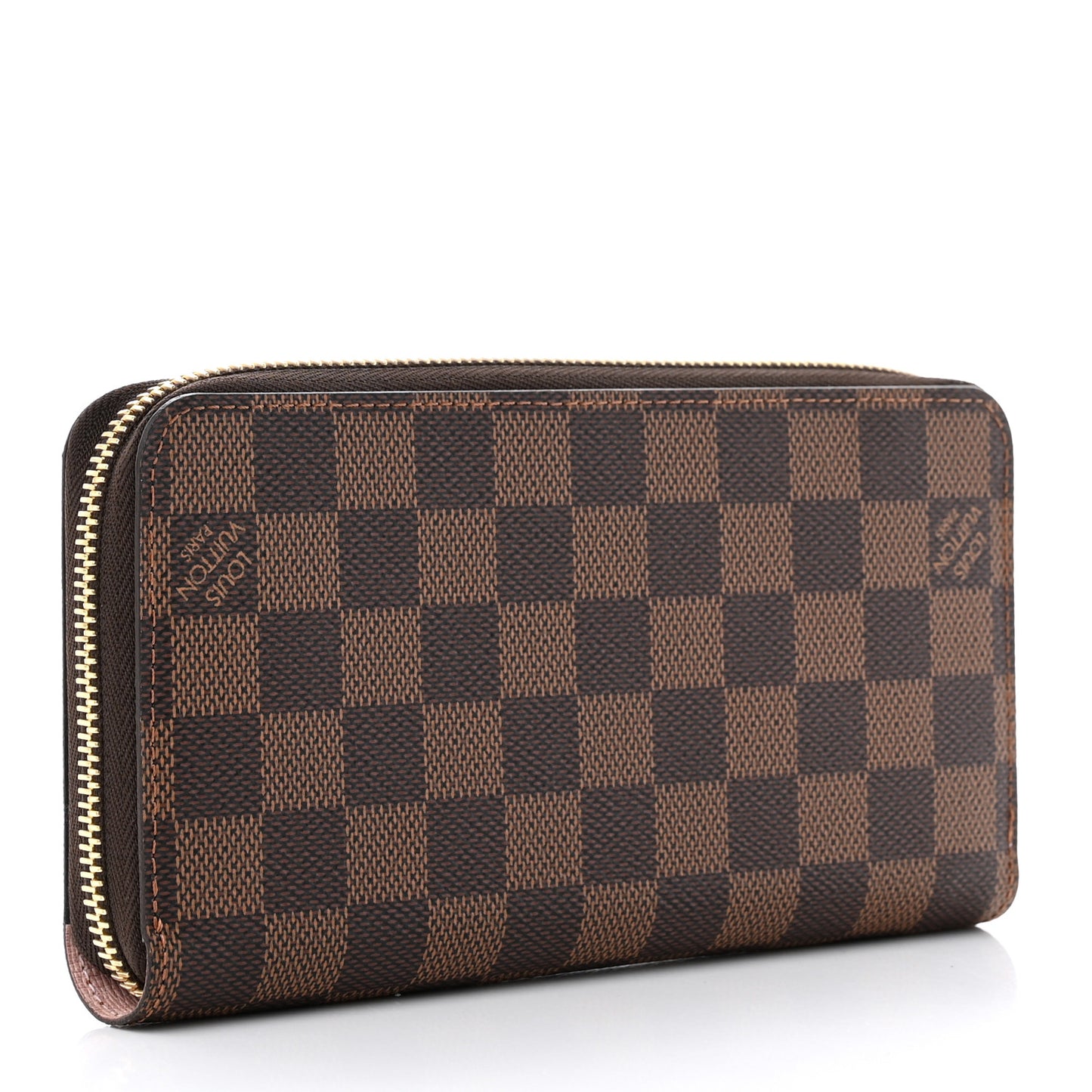 Damier Ebene Zippy Wallet Rose Ballerine