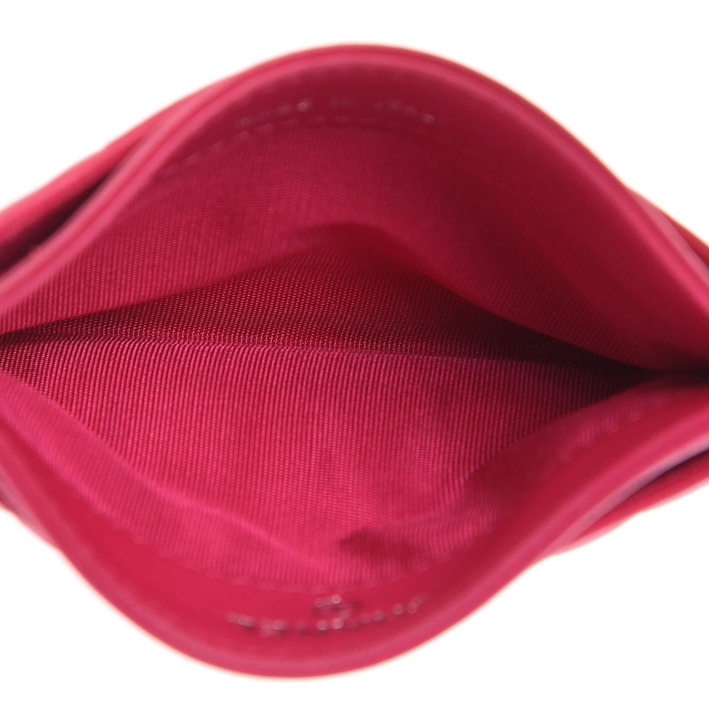 Lambskin Quilted Diamond CC Card Holder Fuchsia
