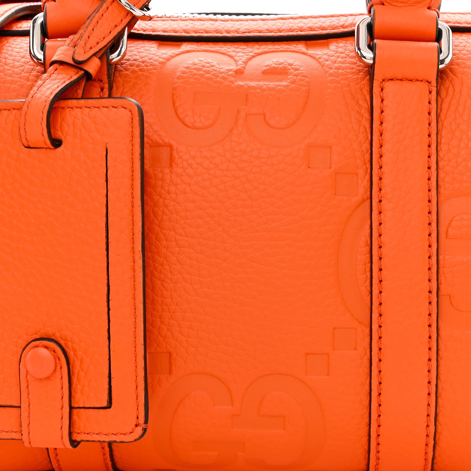 Gucci Piuma Calfskin Jumbo GG Embossed Mini Duffle Bag Good Orange 8 of 10