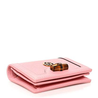 Gucci Wonka Grain Calfskin Diana Card Case Wallet Wild Rose 4 of 9