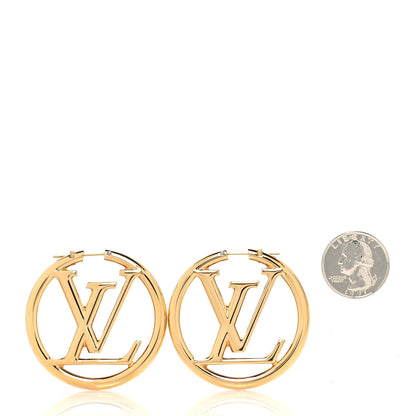 Louis Vuitton Metal Louise Hoop Earrings Gold 2 of 5