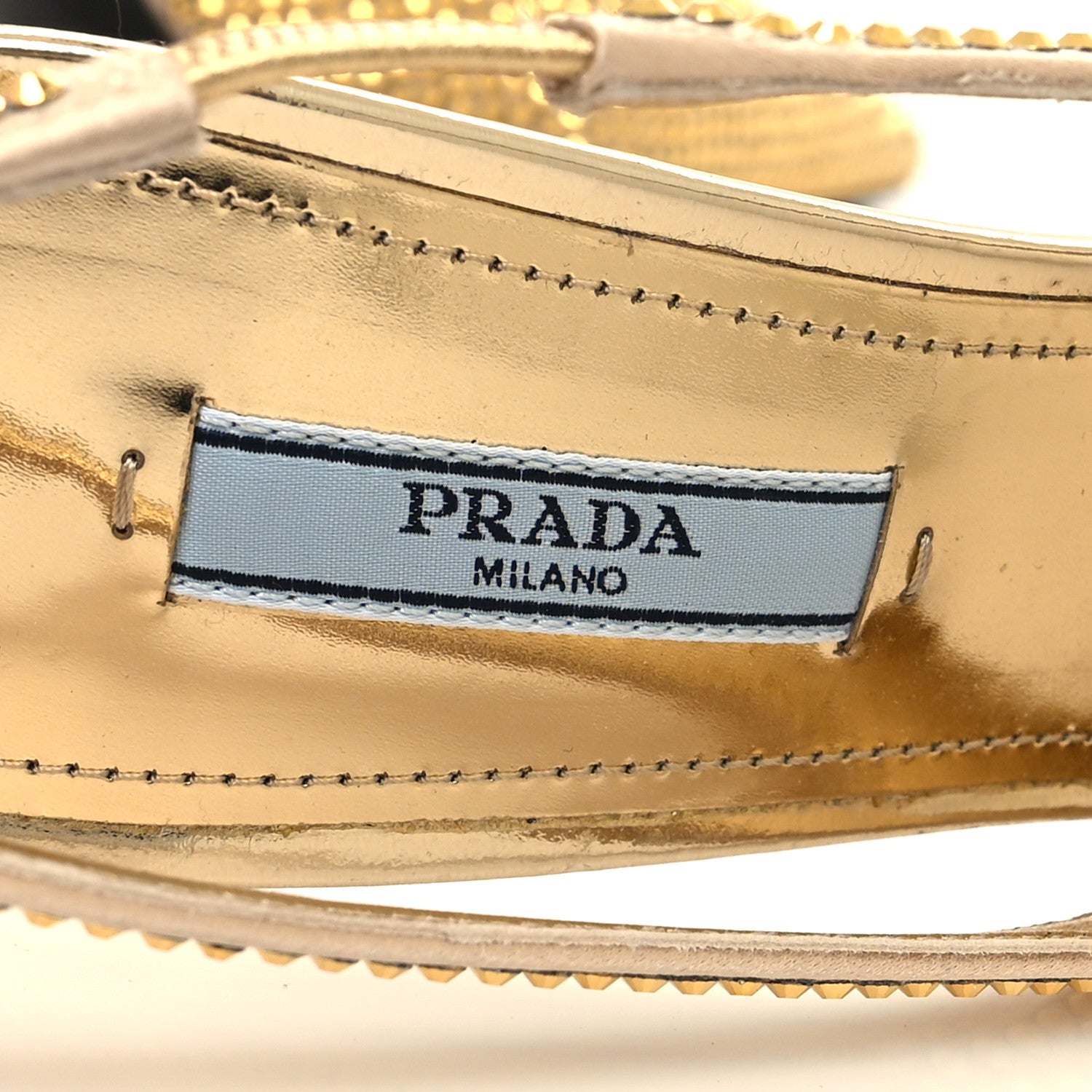 Prada Satin Crystal Triangle Logo 85mm Slingback Pumps 38 Platino 7 of 7