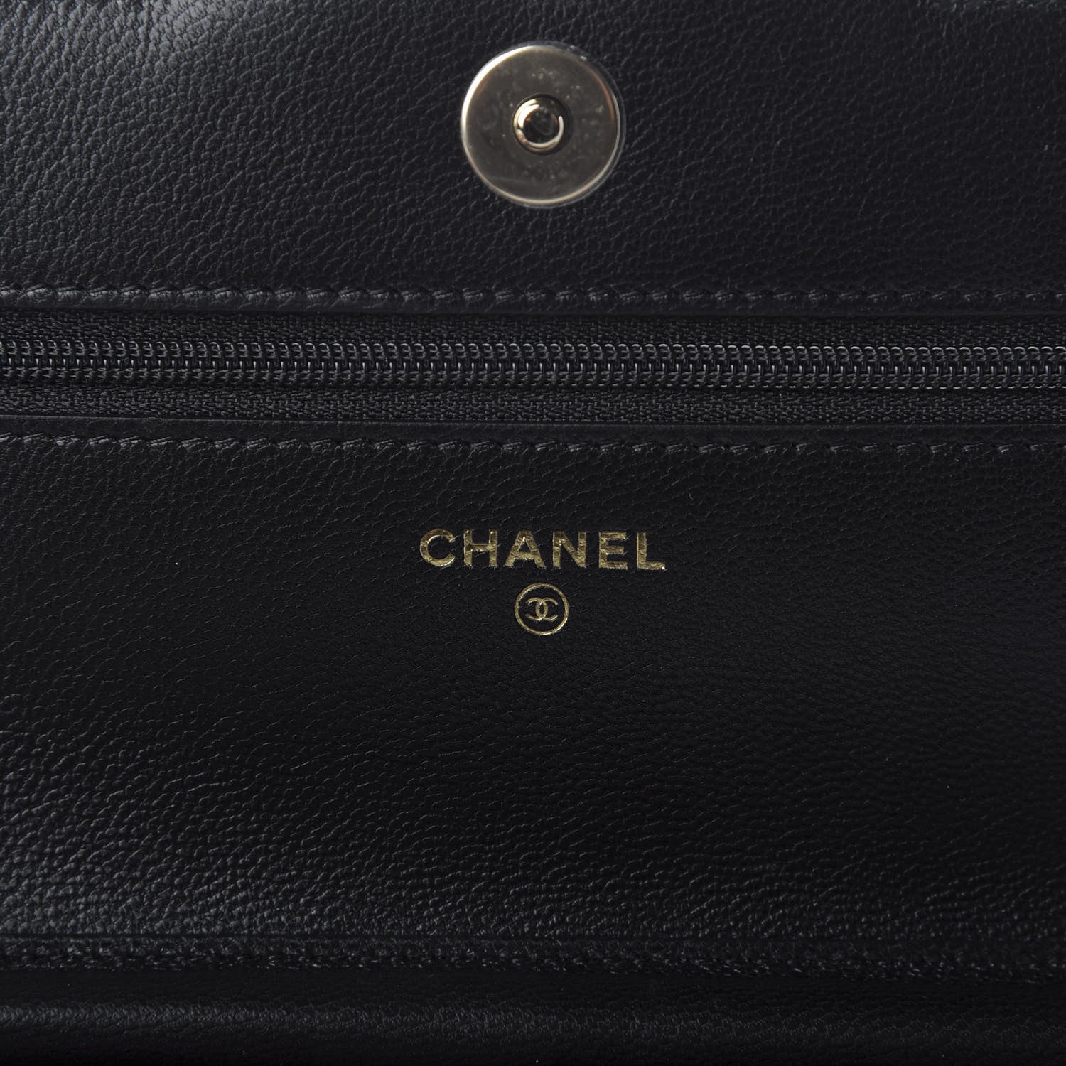 Chanel Goatskin Quilted Timeless CC Wallet On Chain WOC Black 8 of 9