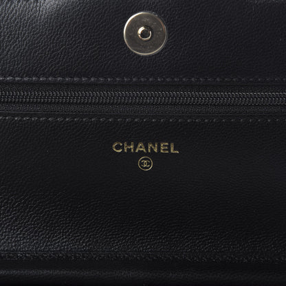 Chanel Goatskin Quilted Timeless CC Wallet On Chain WOC Black 8 of 9