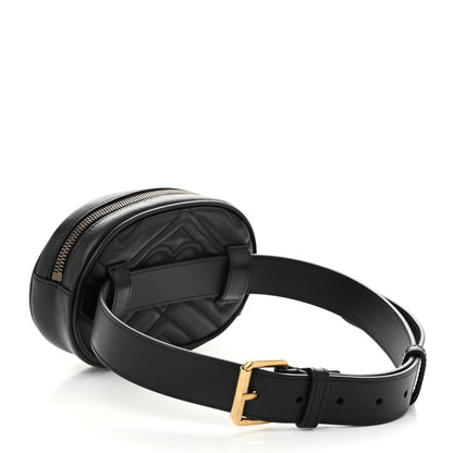Gucci Calfskin Matelasse GG Marmont Belt Bag 75 30 Black 3 of 10