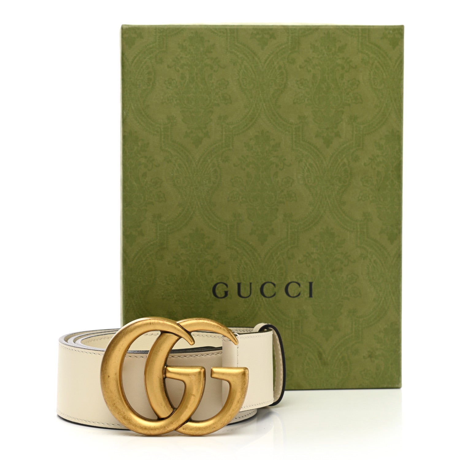 Gucci Calfskin Double G 40mm Belt 85 34 Mystic White 8 of 8