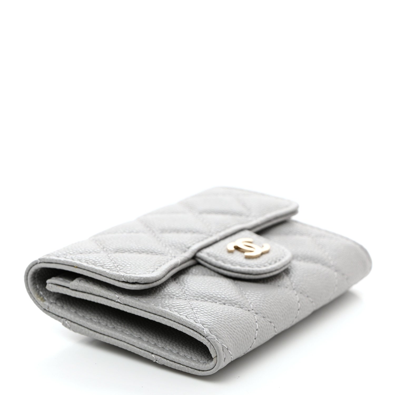 Chanel Caviar Quilted Flap Card Holder Wallet Dark Grey 4 of 9