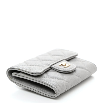Chanel Caviar Quilted Flap Card Holder Wallet Dark Grey 4 of 9