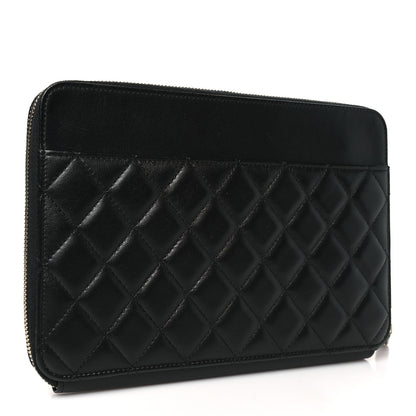 Chanel Lambskin Quilted Travel Case Black 3 of 10