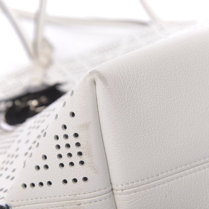 Christian Dior Calfskin Perforated Cannage Dioriva Tote White 9 of 13