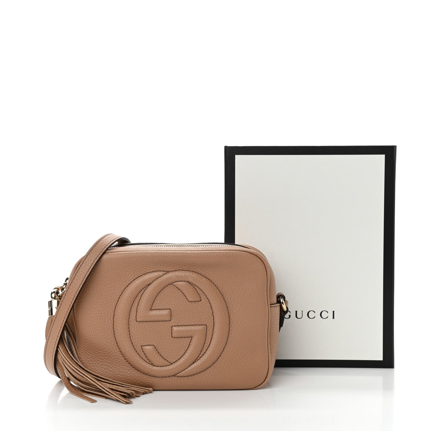 Gucci Pebbled Calfskin Small Soho Disco Bag Camelia 10 of 10