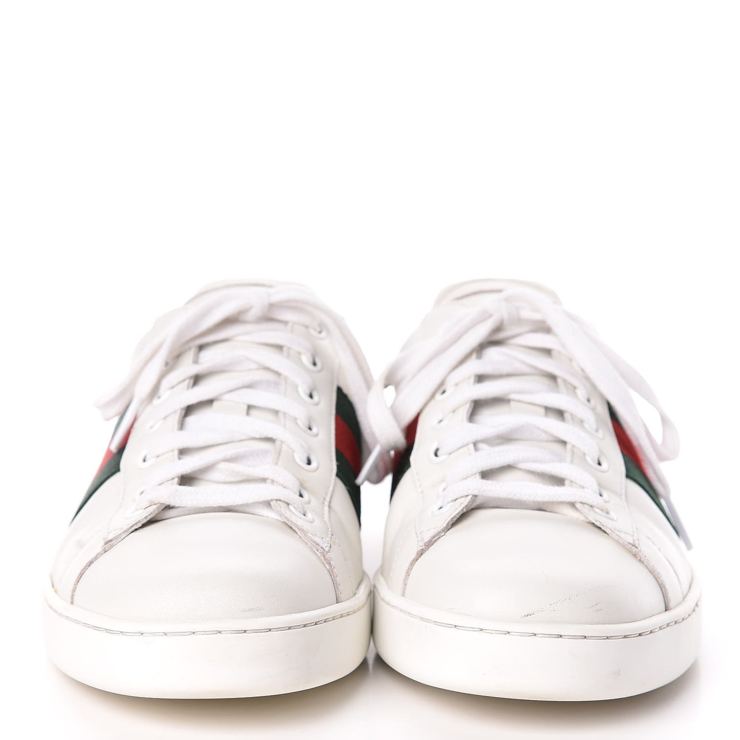 Calfskin Crocodile Web Mens Ace Sneakers 9 White Green