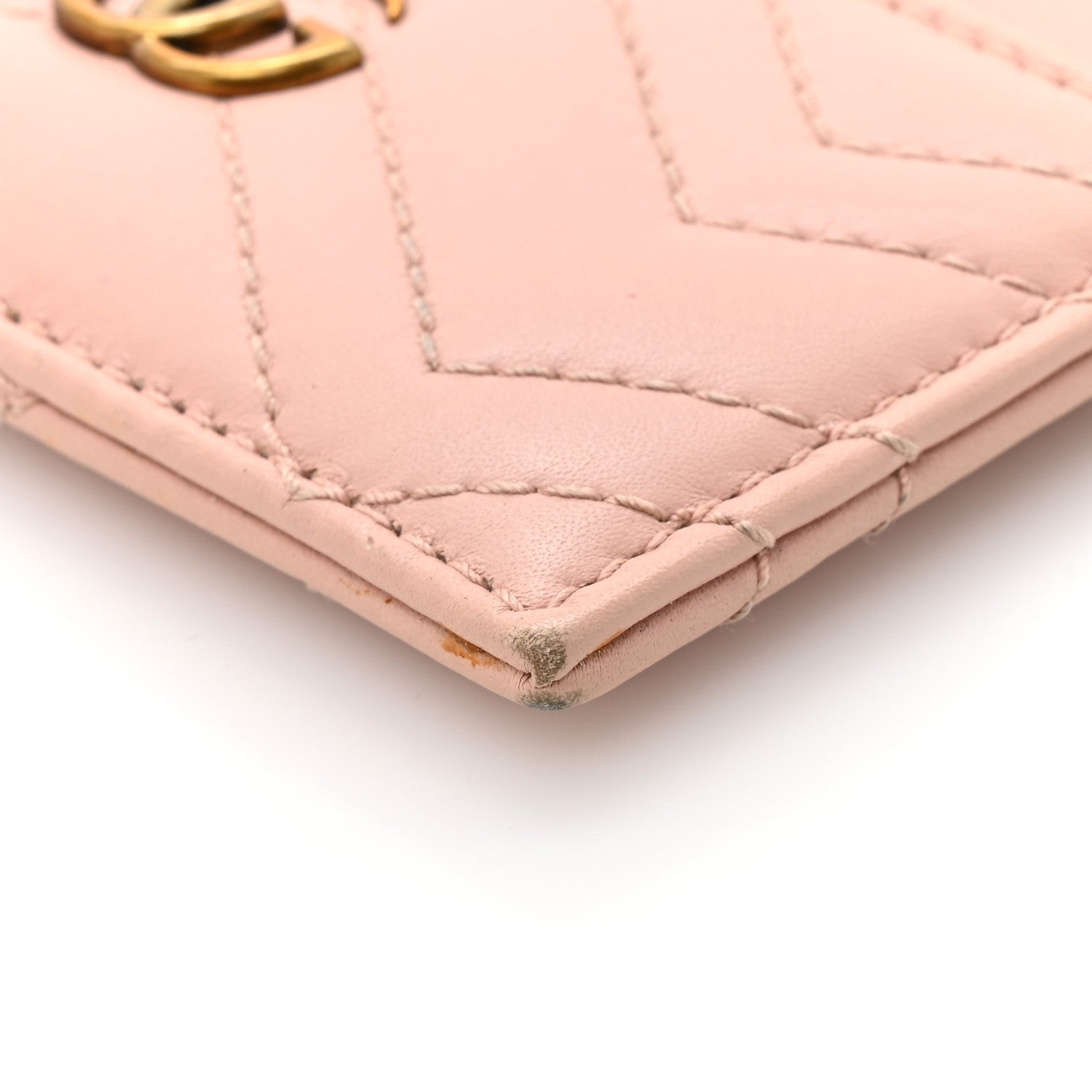 Gucci Calfskin Matelasse GG Marmont Card Holder Perfect Pink 7 of 10