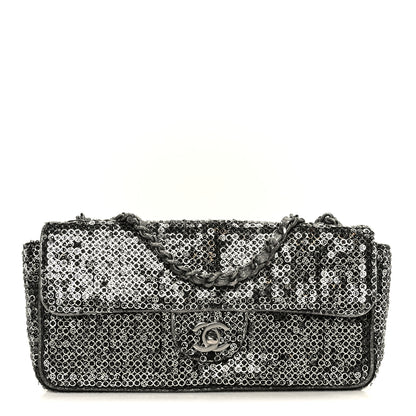 Chanel Sequin East West Flap Dark Silver 1 of 11