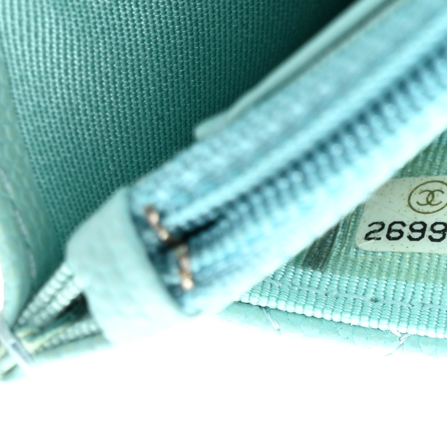 Chanel Caviar Quilted Wallet On Chain WOC Light Blue 6 of 11