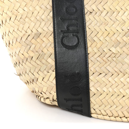 Chloe Raffia Smooth Calfskin Medium Sense Basket Black 11 of 12