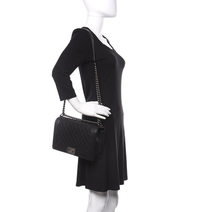 Chanel Metallic Calfskin Quilted New Medium Boy Flap Black 2 of 13