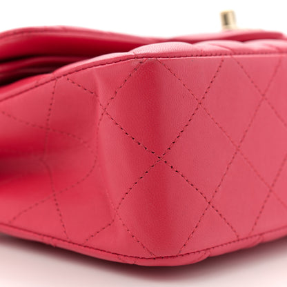 Chanel Lambskin Quilted Small Double Flap Dark Pink 9 of 10